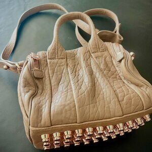 Alexander Wang Pebbled Rockie Latte Rose Gold Hardware Beige/ Taupe Lambskin